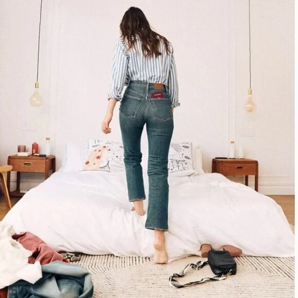 Madewell Medium Blue Wash Slim Demi Boot Jeans - Picture 5 of 9